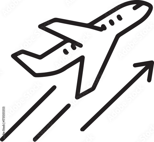 Whimsical airplane doodle takes flight, symbolizing travel, adventure, and soaring aspirations for business success and personal journeys