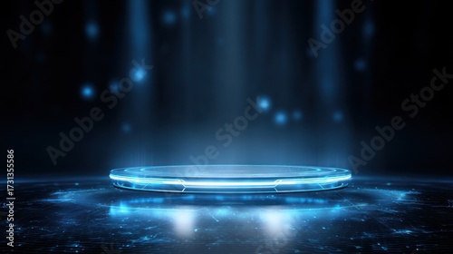 Empty blue platform