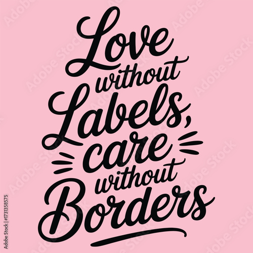 The typographic t-shirt logo design for World Kindness Day—Love without boundaries, Care without labels.