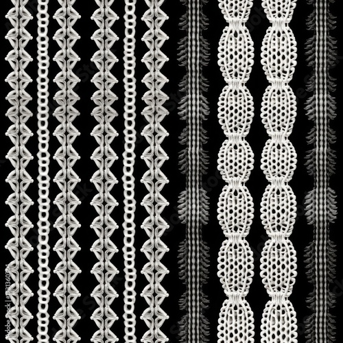 A seamless floral damask repeat pattern with intricate lace details and clean geometric lines,