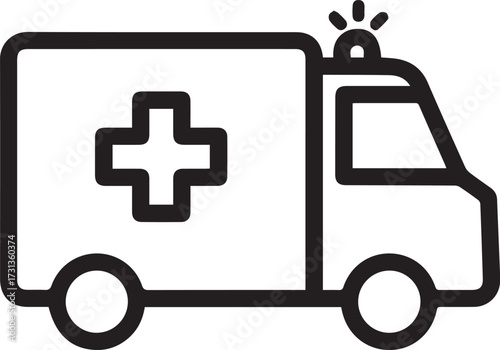 Urgent ambulance responding to emergency call quickly, saving lives, medical assistance, fast response, healthcare professionals, vector icon