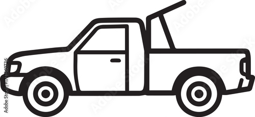 Classic pickup truck line art illustration perfect for automotive marketing, DIY projects, or transportation themed designs ready for your creative vision