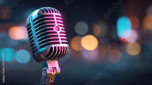 Vintage microphone bokeh