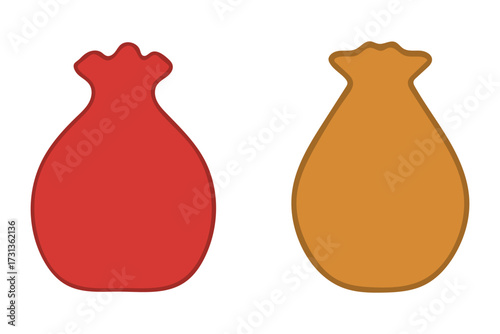 Two Lucky Money Bags Financial Illustration