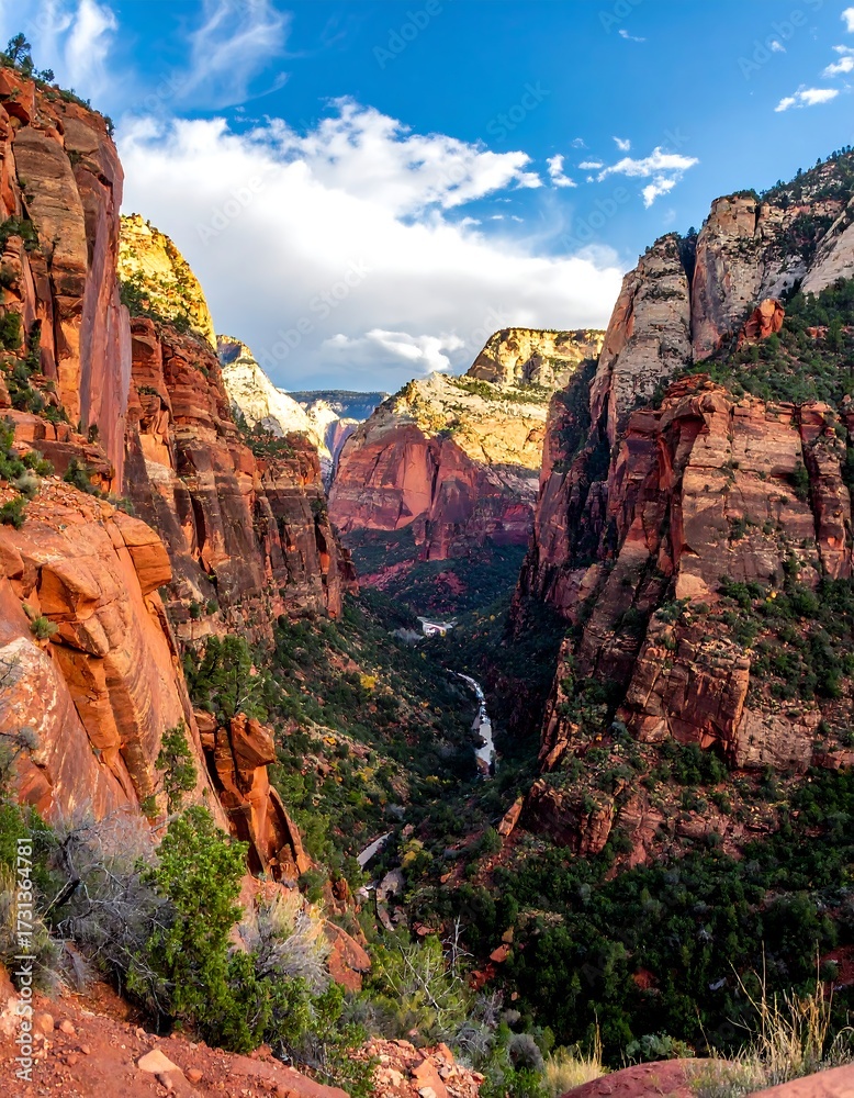 Naklejka premium Zion Canyon National Park Landscape.