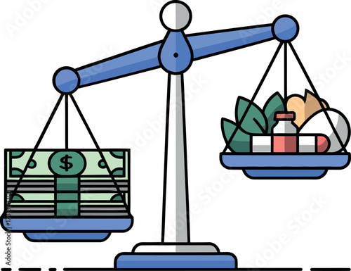 Balancing the scales of economics evaluating the impact of recession on personal finance and healthcare costs, a visual representation of financial well-being