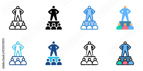 Ethnocentrism icon set multiple style collection 
