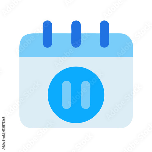 Pause calendar reminder icon in light blue color scheme