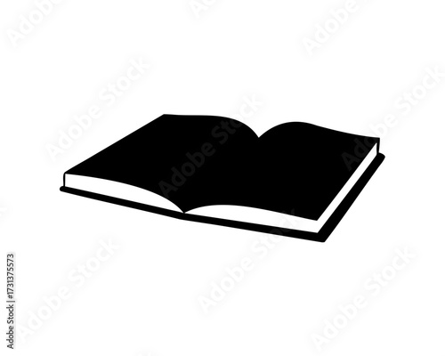 Open book icon illustration on a white background representing knowledge