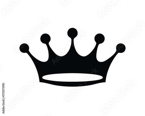 Simple black crown design with rounded spikes on a white background