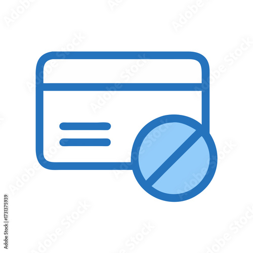 Disabled Credit Card Icon for Security and Restriction Concept