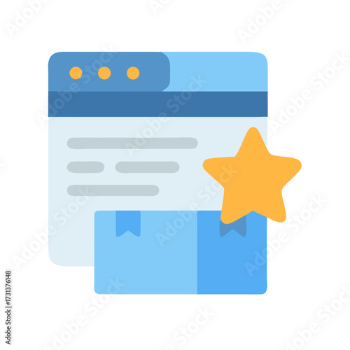 Website bookmark with star for favorite articles concept