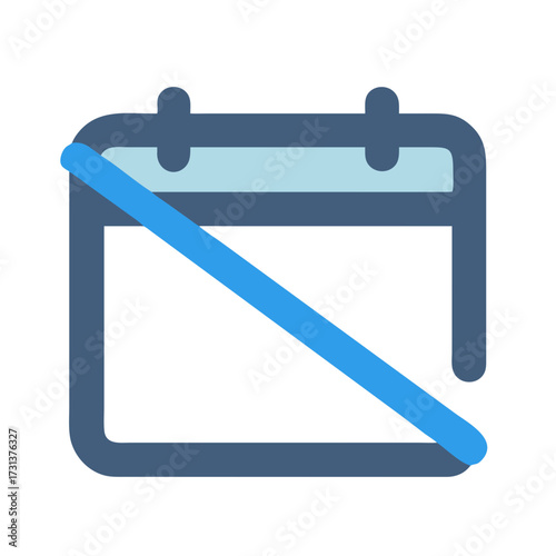 Canceled schedule illustration indicating unavailability with linear flat design