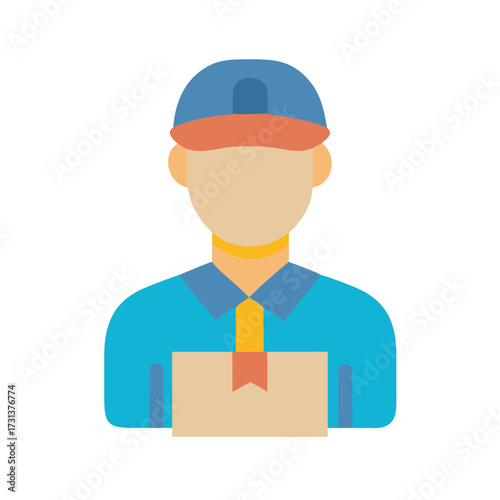 Delivery man holding package ready to deliver to customer