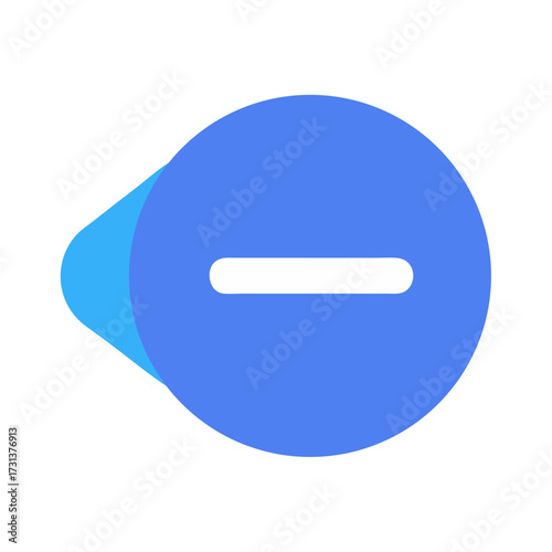 Blue Subtract Sign Icon on Black Background Graphic Design