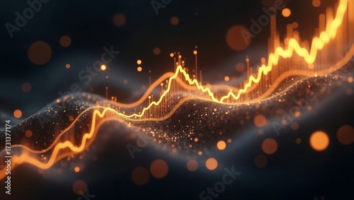 Abstract Financial Data Flow Representing Market Volatility and Opportunity

