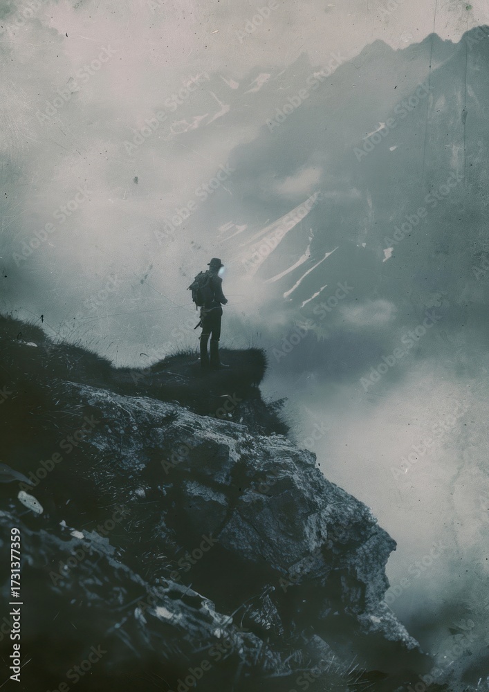 Obraz premium Go on an adventure surrounded by mountain outdoors nature hiking.