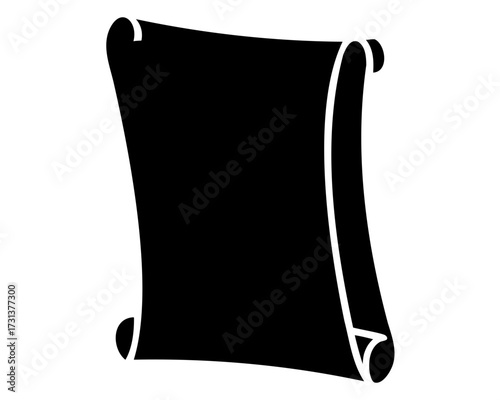 Monochrome Scroll or Parchment Graphic Illustration for Historical Documents or Invitations