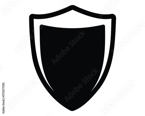 Simple bold black shield design for security and protection concepts
