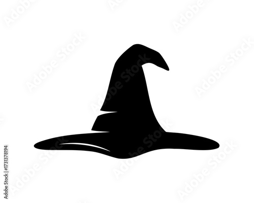 Silhouette of a Black Witch Hat for Halloween or Costume Party