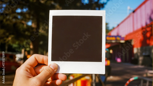 Plain analog photos. Polaroids. Developed. For compositing. For editing. Materials. Copy space.