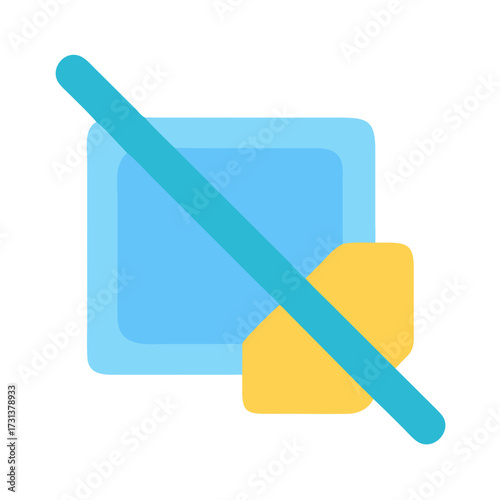 Disabled image file icon with diagonal line graphic symbol