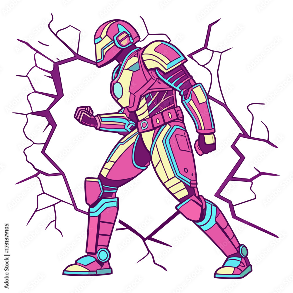 Fototapeta premium Neon Impact Armor