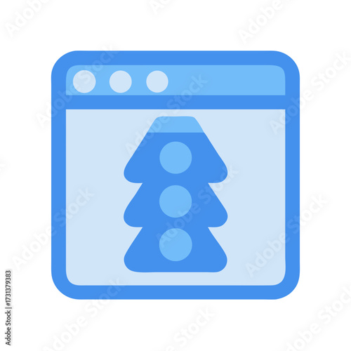 Stylized web browser showing tree icon in a simple design