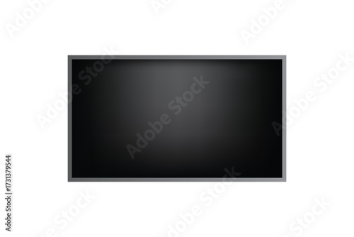 Modern Flat LCD or LED Television Illustration. Digital Tech and Media isolated on white background.