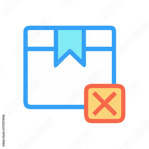 Icon illustration of cancelled order on black background