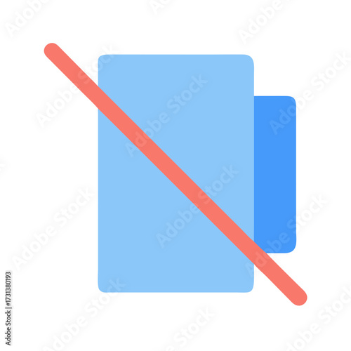 Disabled function icon in modern minimal flat style design