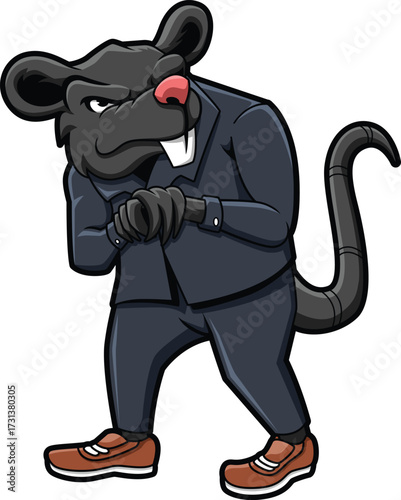 Wicked Rat Wearing the office Uniform