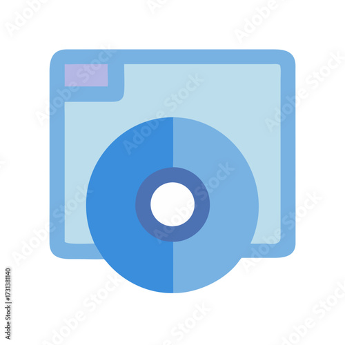 Blue CD ROM icon over square document file