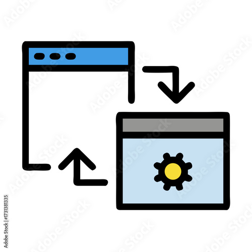 Settings panel user interface design with gear icon