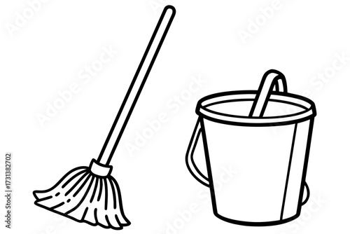 bucket and mop