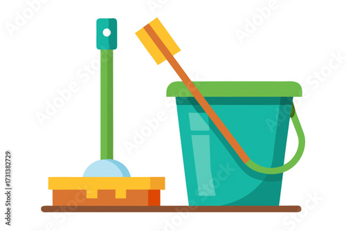 bucket with mop