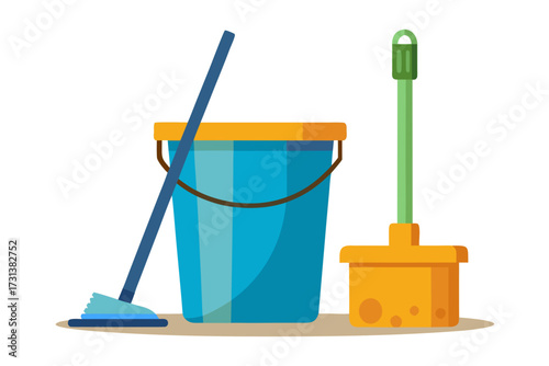 bucket and mop