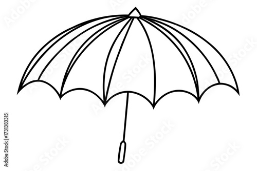 black umbrella isolated on white