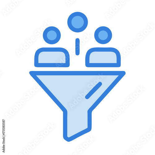 Lead generation funnel with people illustration in flat style