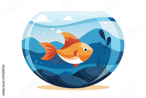 goldfish in a glass
