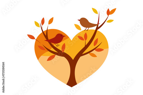 heart with autumn leaves