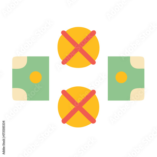 Stylized flat illustration depicting unsuccessful investments or financial losses