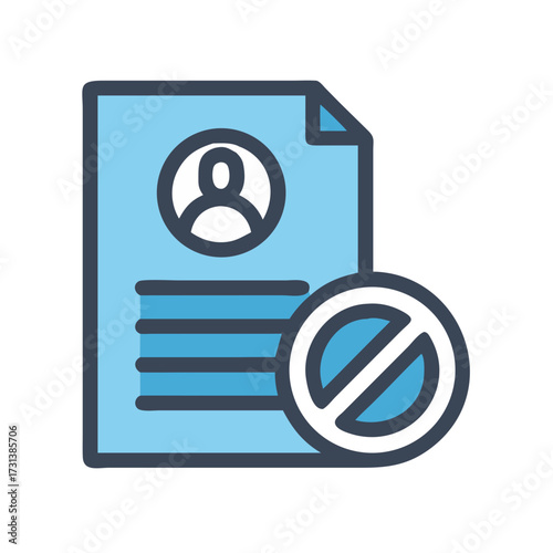 Restricted user access file icon in flat design style