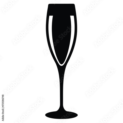 champagne glass silhouette vector icon