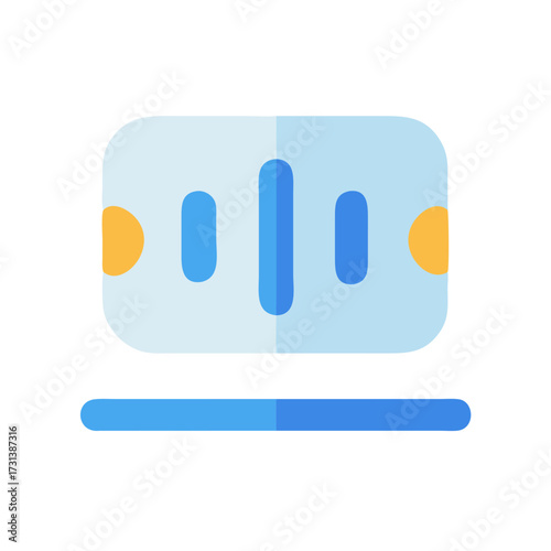 Digital dashboard interface with audio waves and loading bar