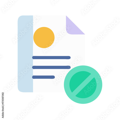 File blocked document access restrictions flat design vector illustration