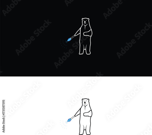 bear cleaning logo