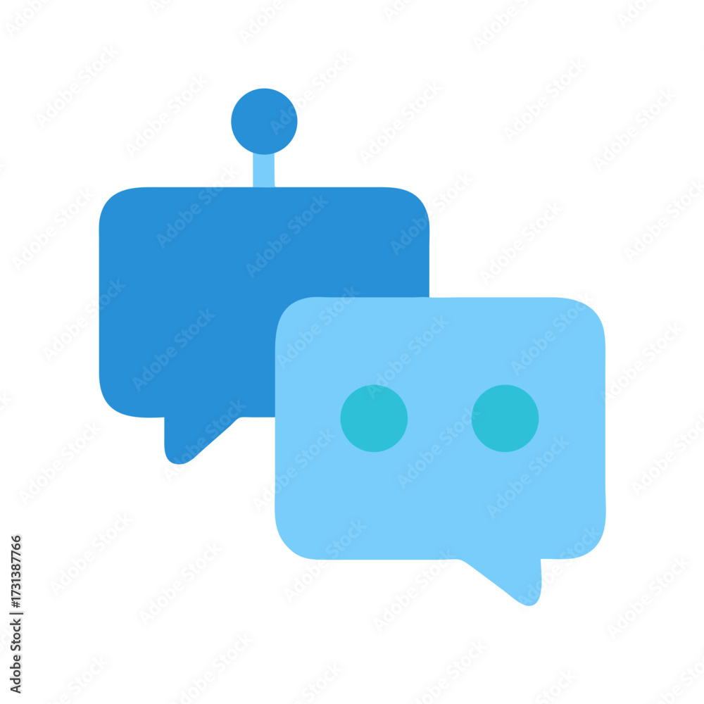 Naklejka premium Blue and light blue speech bubbles on a black background