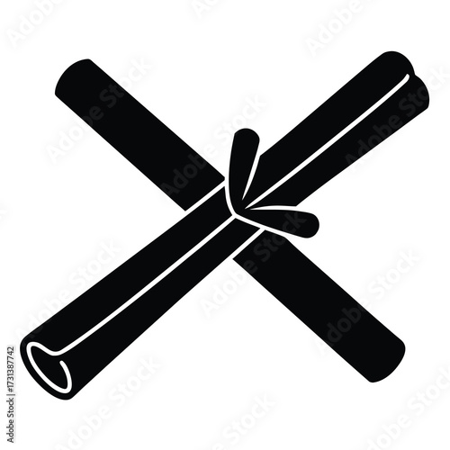 cinnamon stick silhouette vector icon