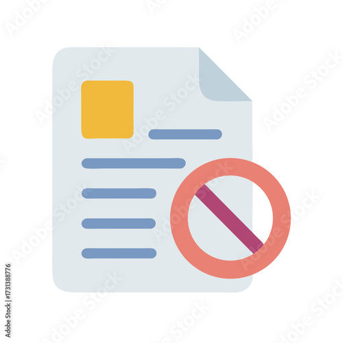 Document not allowed concept icon on black background